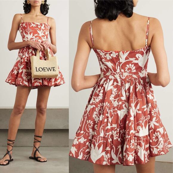 Agua Bendita Dresses & Skirts - Agua Bendita Lima Maiz Hand‑Embroidered Linen Dress Red Size L